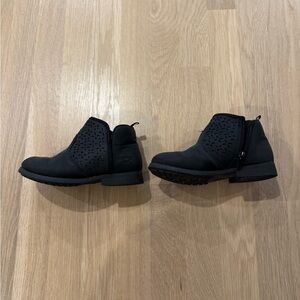 Black Ankle Boots with Cutout Design